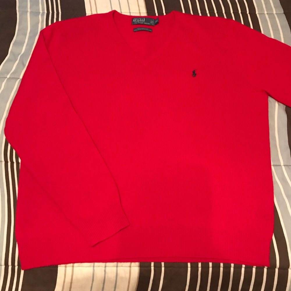 Polo By Ralph Lauren Lamb’s Wool V-neck Sweater